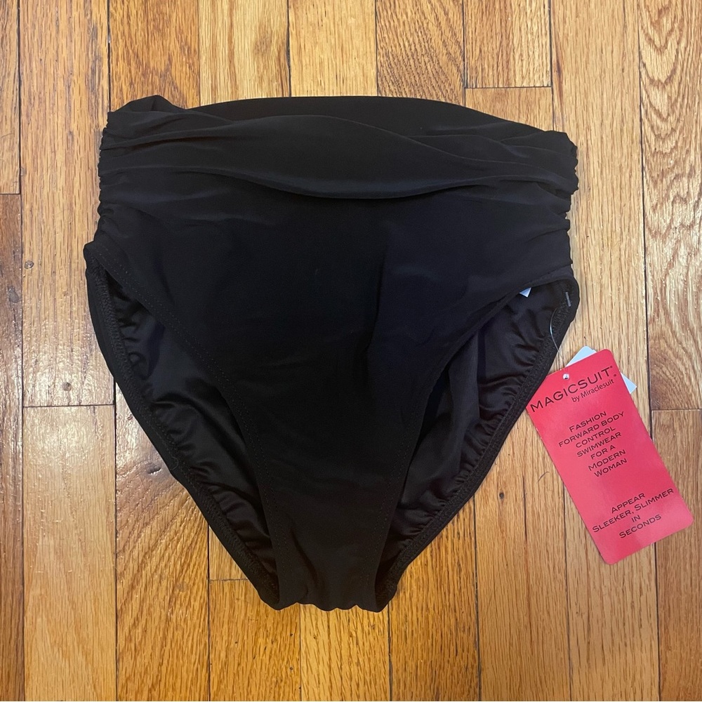 NWT Magicsuit High Waist Shirred Bikini Bottom Size 8